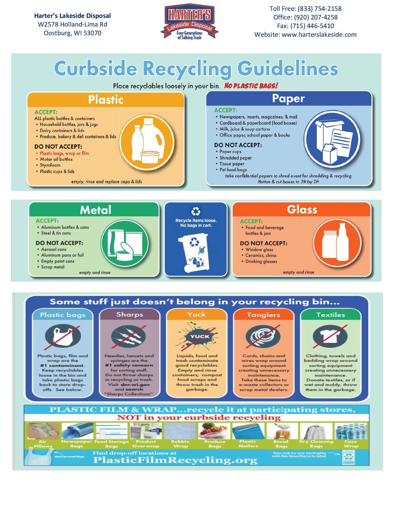 Recycling Town of Byron, Fond du Lac County, Wisconsin